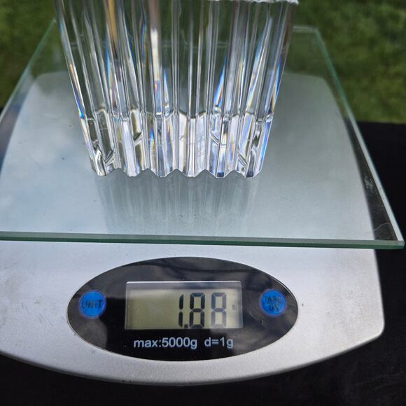 Baccarat Crystal Ribbed Grooved Cube Block Paperweight Display w/Original Box - Picture 12 of 13